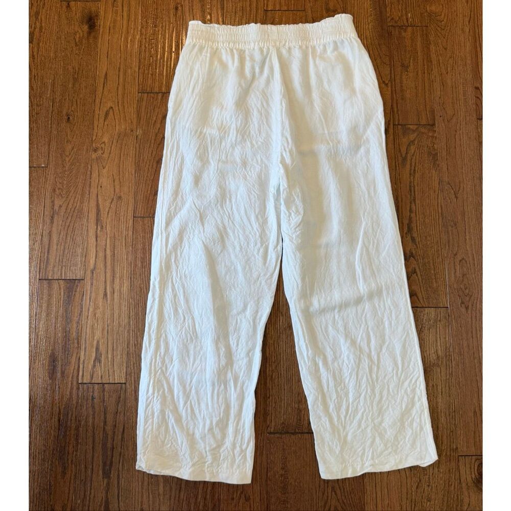 H&M linen blend wide leg pull on pant size M - Picture 6 of 6